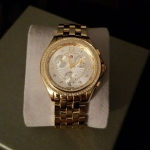 Gold michele dia watch